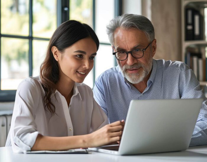 People working on a computer